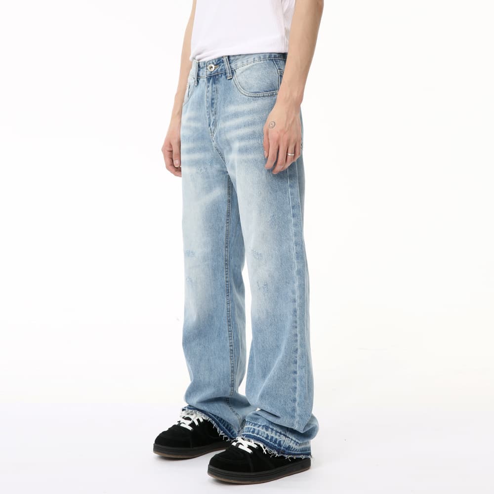 Men's Clothing Basic Simple Washed Flared Jeans Casual