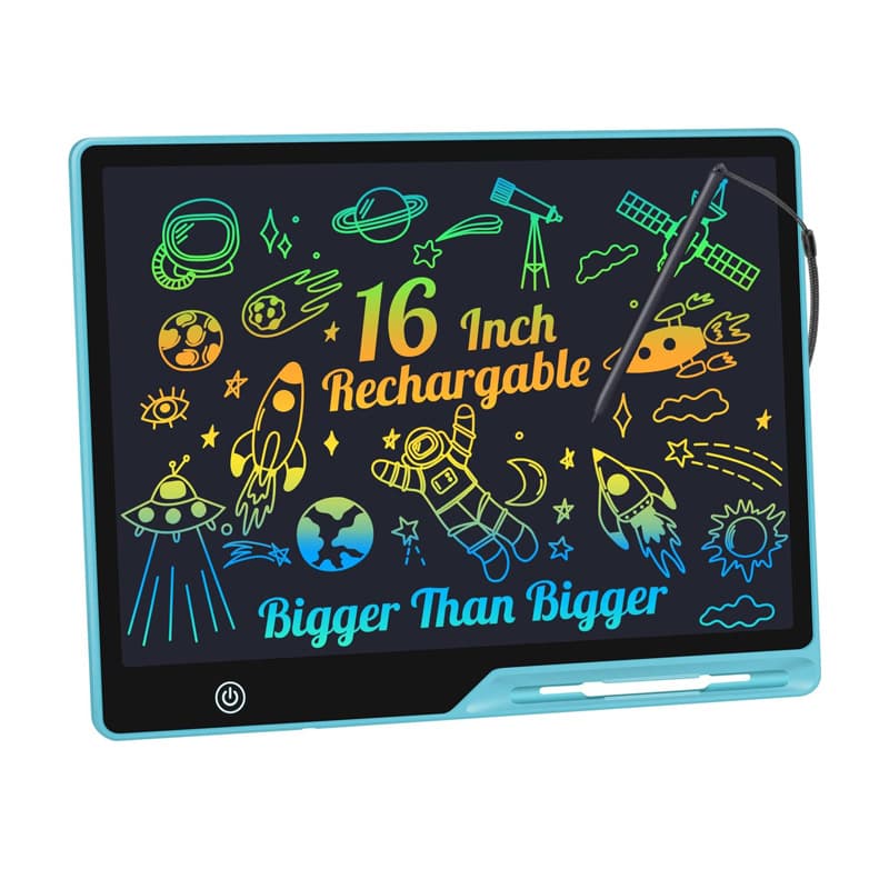 Rechargeable 16 Inch LCD Writing Tablet For Kids - Color & Monochrome Screen Drawing Board With Stylus, Lightweight Doodle Pad For Travel