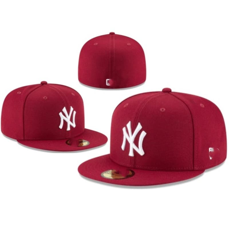 Casquette de baseball classique de couleur unie à couverture complète de l'équipe de la ligue professionnelle des Dodgers et des Yankees à visiè