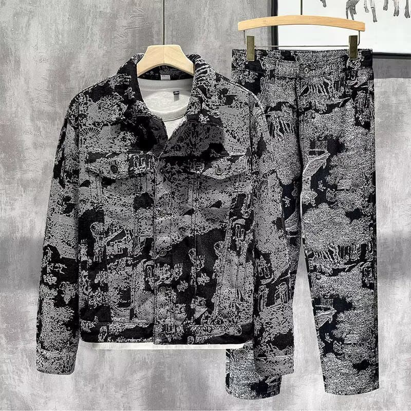 ​​Men's Embroidered Denim Jacket - Vintage Casual Coat With Stylish Design, Comfortable Fit For Everyday Wear​​