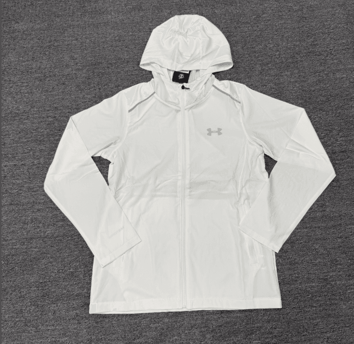 Veste de running légère style Under Armour – Tissu respirant à séchage rapide, détails réfléchissants, veste de sport unisexe à capuche zip