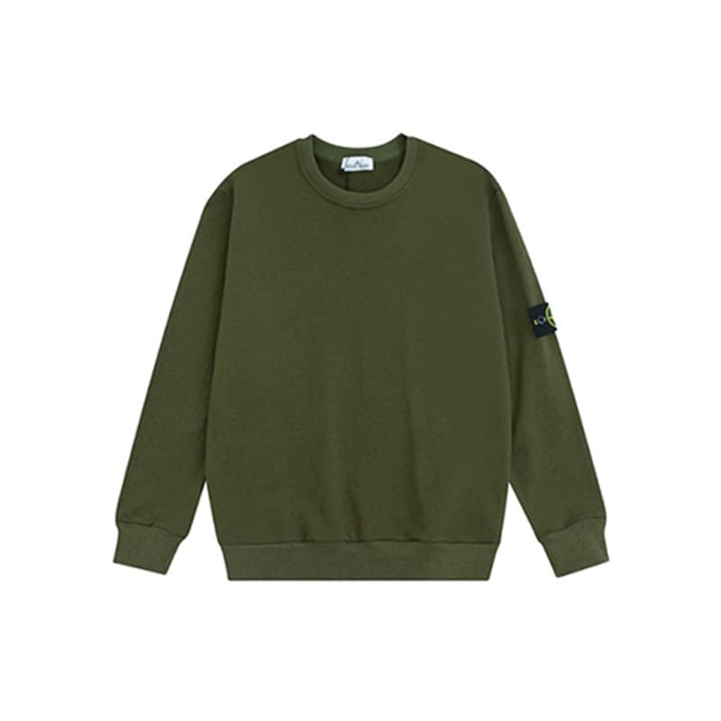 Sweat-shirt pour homme, coupe ample, décontracté, épais, couleur unie, col rond