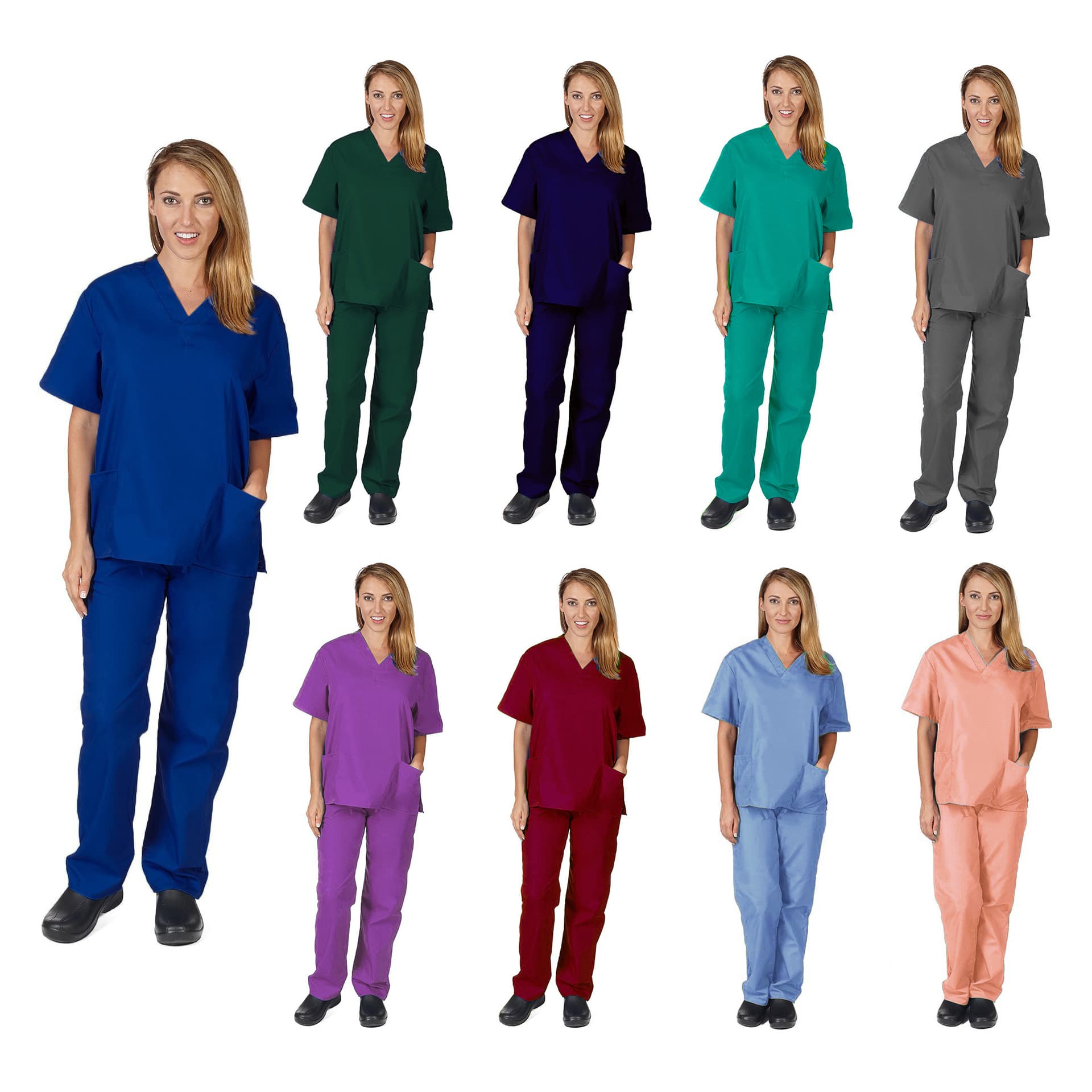 Women's hospital polyester-cotton design hand-washing clothes doctor short-sleeved work clothes spa beauty clothes split suit hand-washing clothes