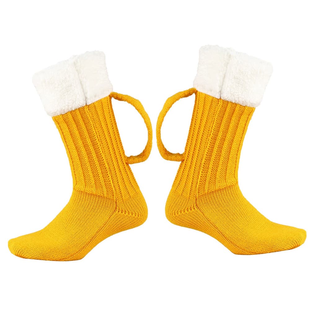 Unisex Mid-tube wool socks 3D creative beer socks Knitted foot covers Christmas socks floor socks warm beer socks