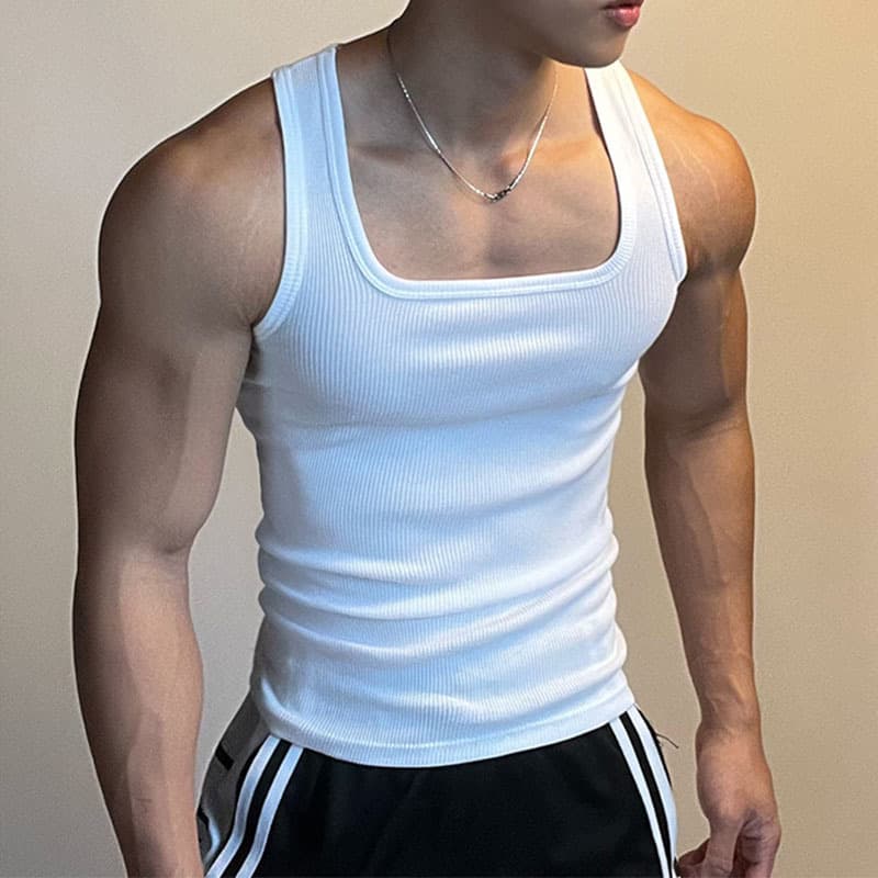 Men's Clothing Threaded Tight Elastic Quick Drying Vest Men's Suspenders Fitness Waistcoat Sleeveless I Shaped Breathable Vest