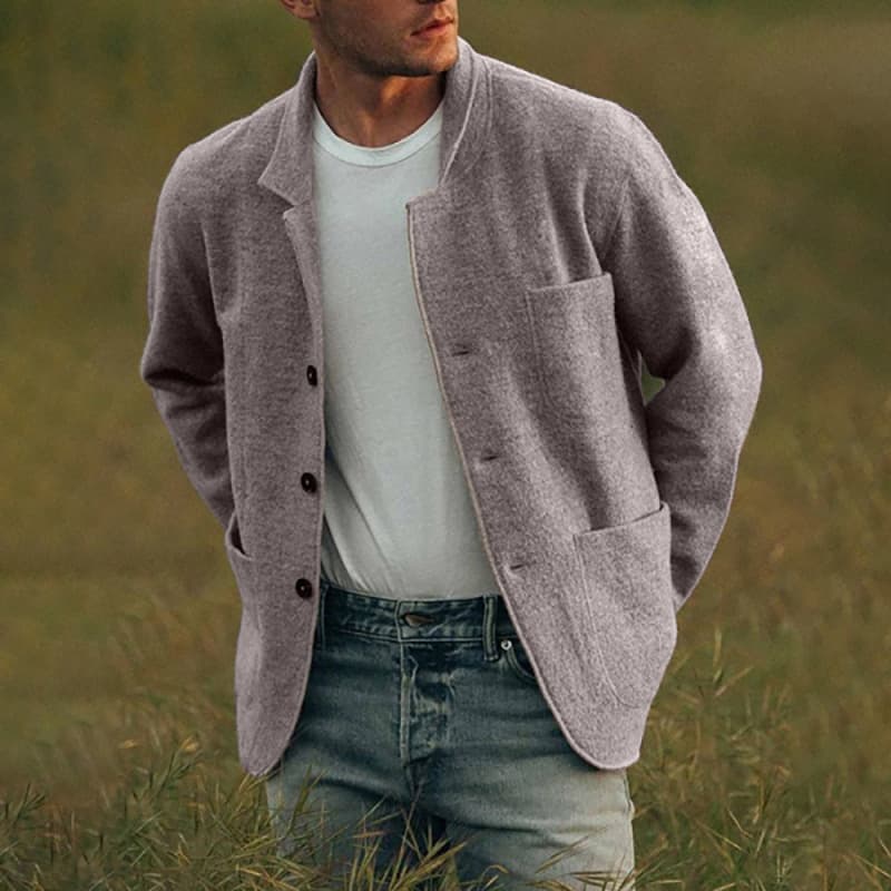 Men's Fashion Wool-Blend Jacket – Trendy Casual Coat (Black/Khaki/Gray/Blue/Green/Brown, Sizes S-4XL)