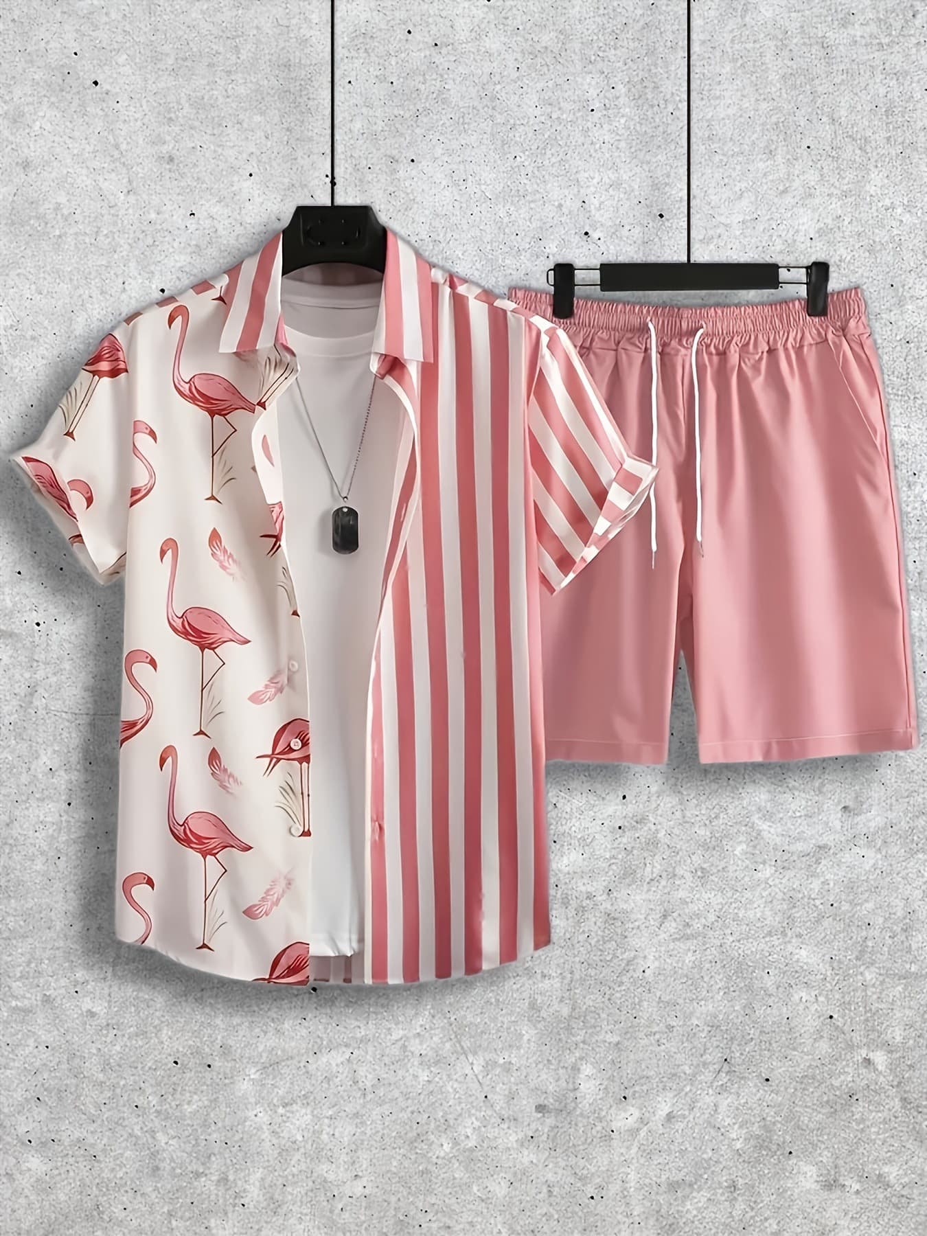 Men's Clothing 2024 Summer New Shirt Shorts Suit 3D Printing Casual Vacation Men's Cardigan Two-piece Suit