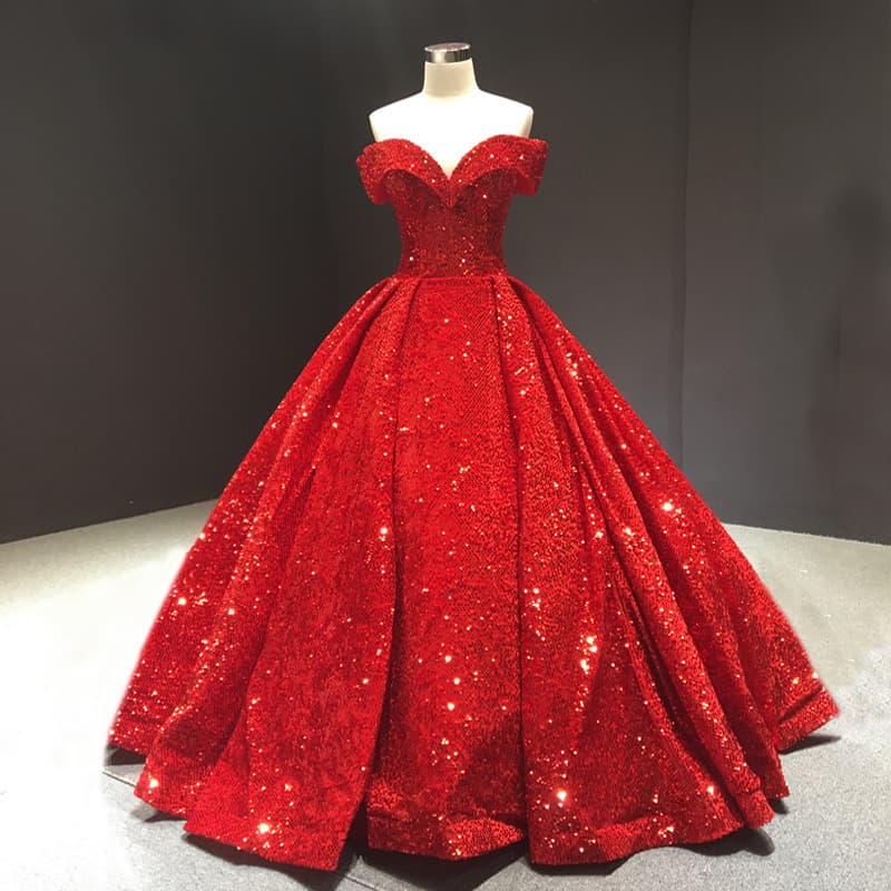 One Shoulder Toast Dress Tutu Skirt Red Dreamy Trailing Wedding Dress Female