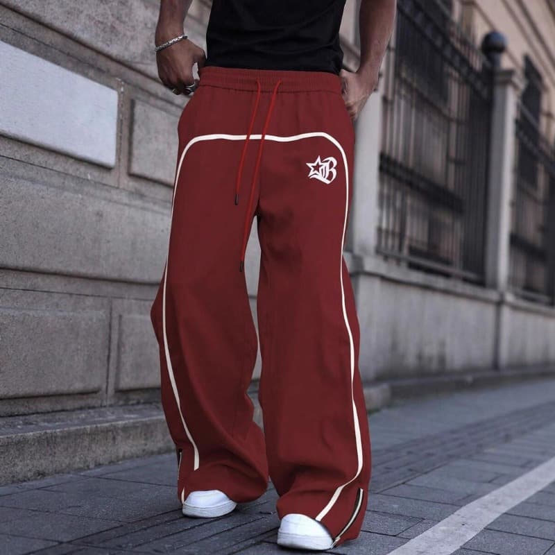 Europe, America And Other Popular Hot-selling Four Seasons Can Wear Simple Line Printing Loose Casual Versatile Trousers