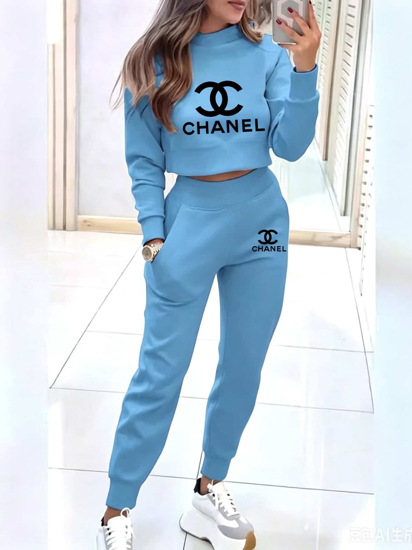 Ensemble pull-over imprimé sport tendance pour femme, best-seller printemps-automne