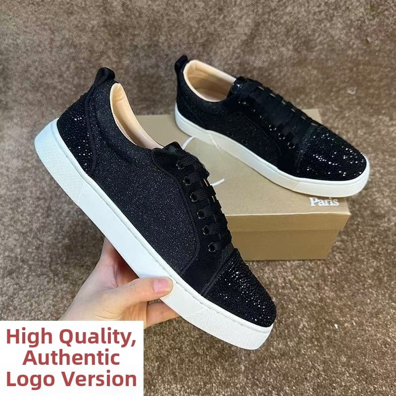 Chaussures pour hommes, ballerines brodées, semelle rouge, baskets tendance et décontractées à clous, blanches, en toile respirante, à lacets