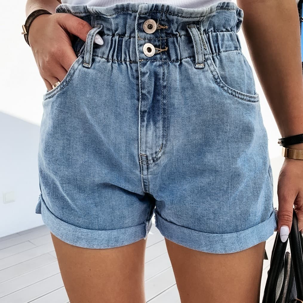 Women's Clothing denim shorts women's fashion casual curling high waist flower bud hot pants
