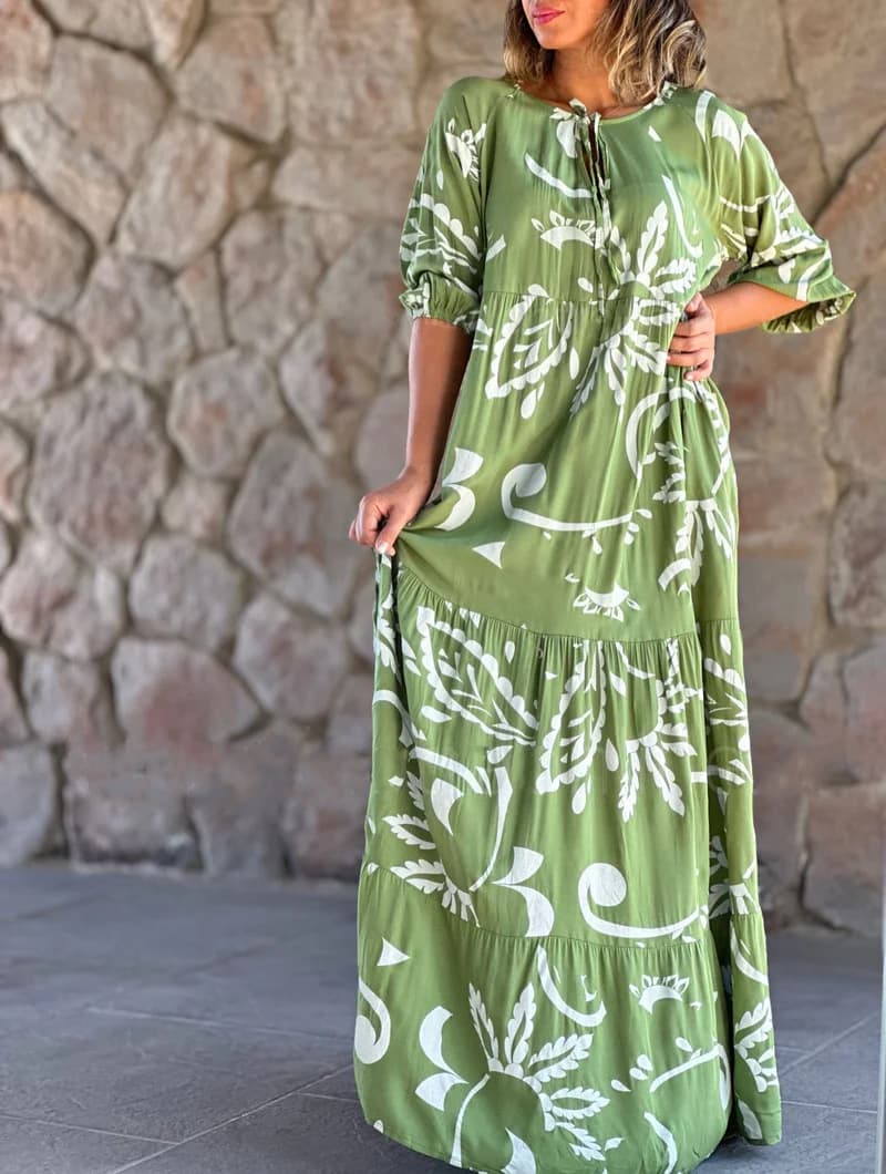 Women's Casual Plus Size Women's Clothing Printed Loose Casual Long Dress