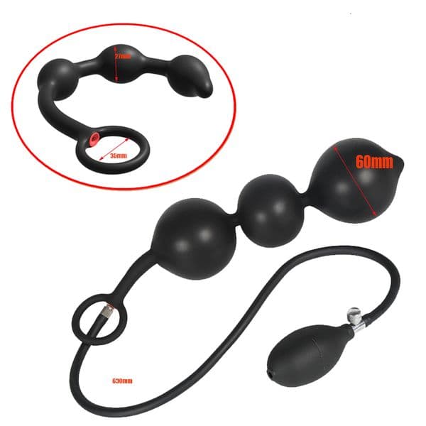 Jouets anaux BDSM énorme Plug Iatable gode pompe masseur de Prostate Anus expanseur 5 perles Iated fesses avec balles Adul