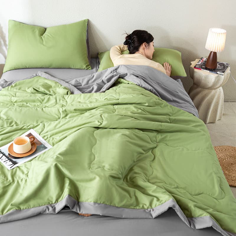 Washed Cotton Summer Blanket - 100% Cotton Lightweight Comforter For Air-Conditioned Rooms