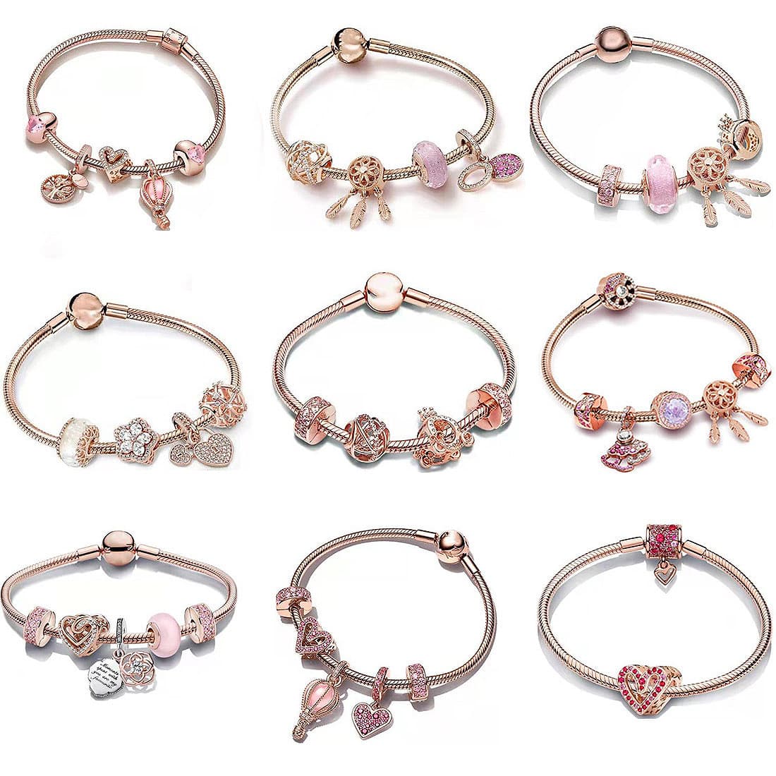 Pan's Hollow Galaxy Rose Gold Daisy Series Birthday Valentine's Day Finished Bracelet