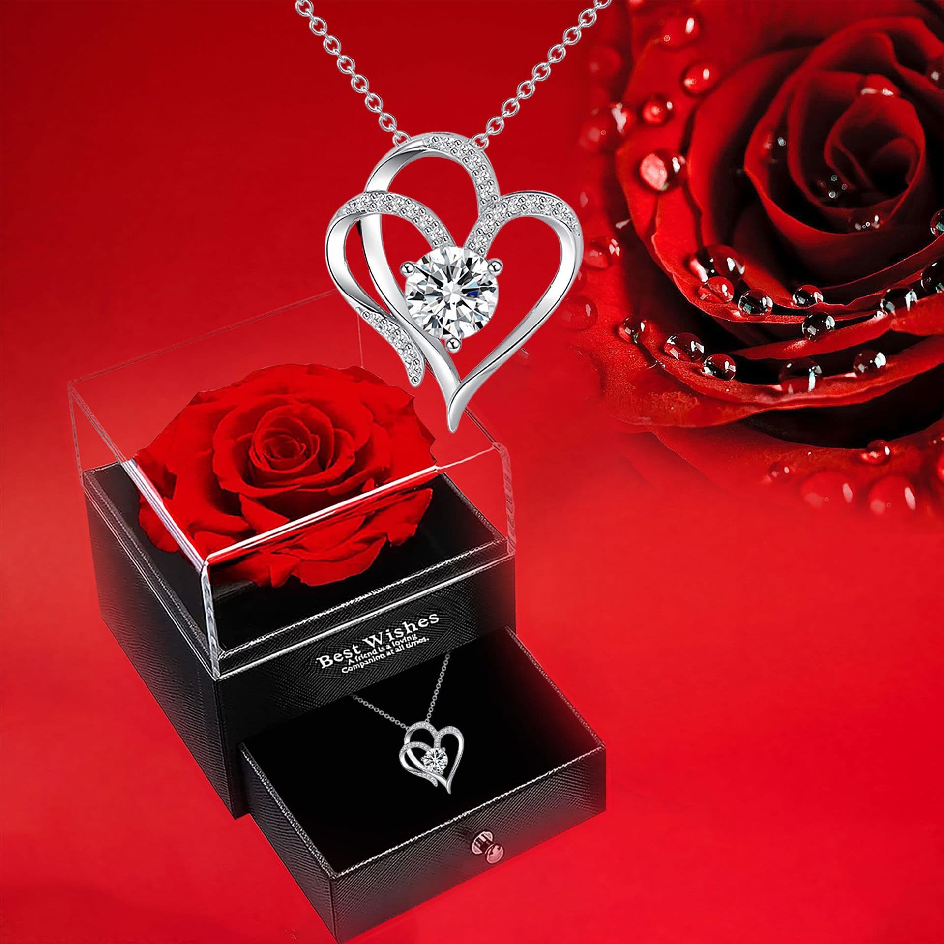 Double Heart Pendant For Women, Hot Selling Temperament, Versatile And High-end, Collarbone Necklace Accessory