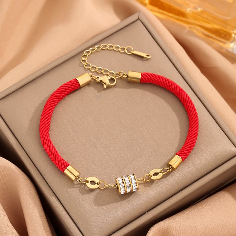 New Year New Year Red Rope Woven Bracelet Niche Design Small Waist Bracelet Niche Girl Girlfriends Bracelet