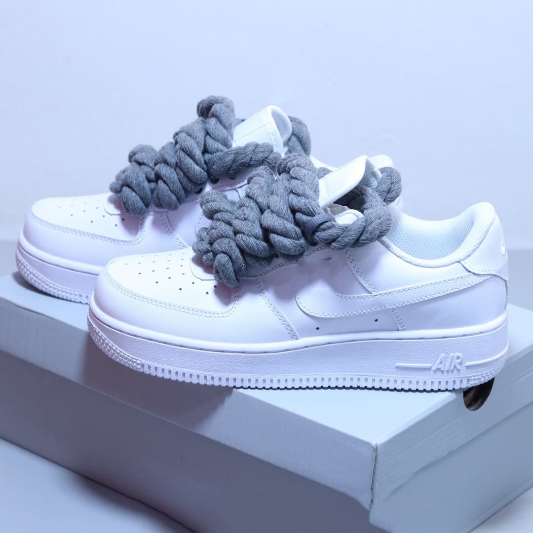 Baskets en corde transfrontalières à lacets épais pour femmes, style Air Force One édition limitée, décontractées pour hommes