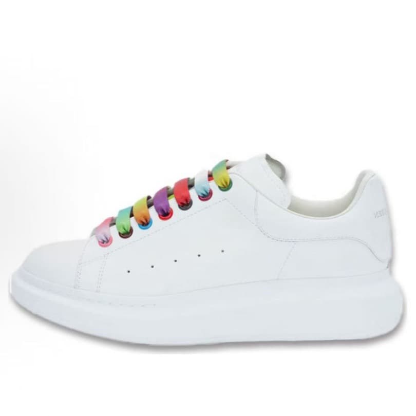 Baskets Putian Original Mcquee en cuir de vachette blanc, polyvalentes pour hommes et femmes, à semelle épaisse et plateforme, pour gagner en haute