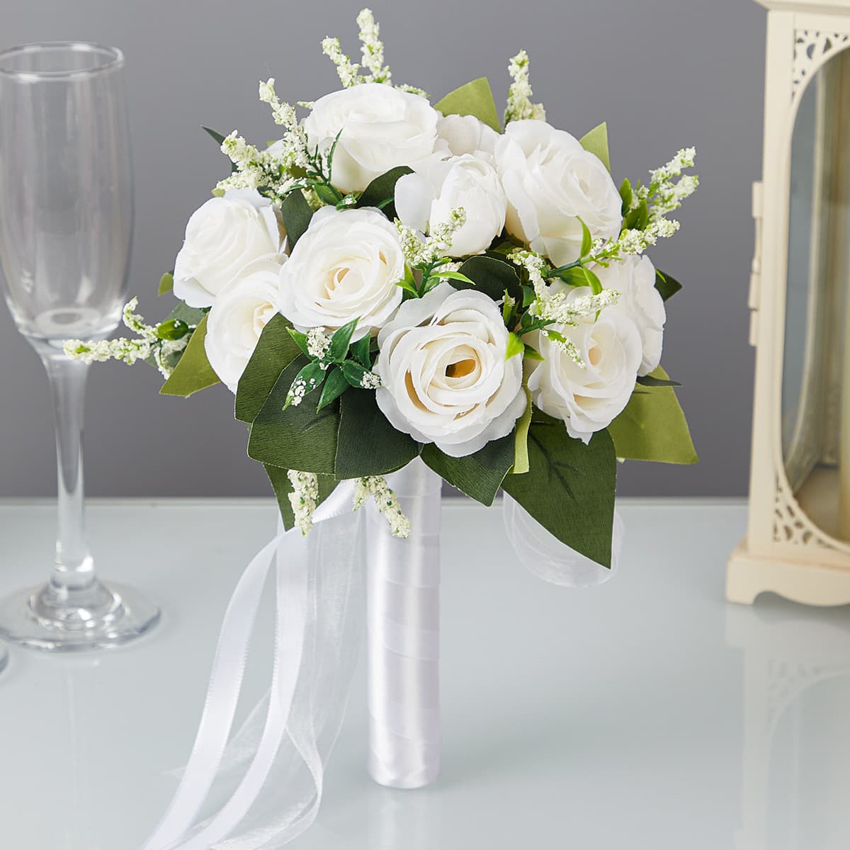 Artificial Decorations New Bride Certificate Props Rose Bouquet Western Forest Style High End Bride Photography Props