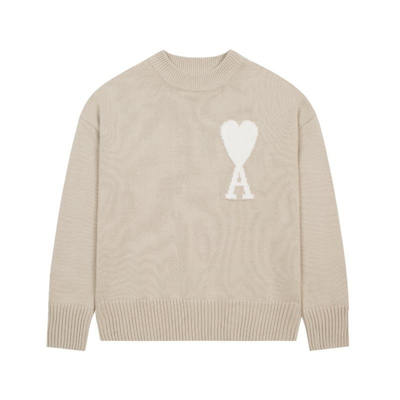 Vêtements pour femmes Pull tricoté Jacquard Love Broderie Col rond Ample Décontracté Top Tendance