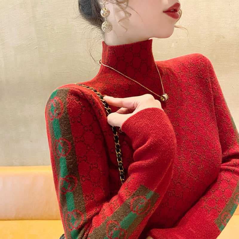 Pull à col semi-roulé pour femme Joker, coupe ajustée à l'intérieur, nouvelle collection automne et hiver