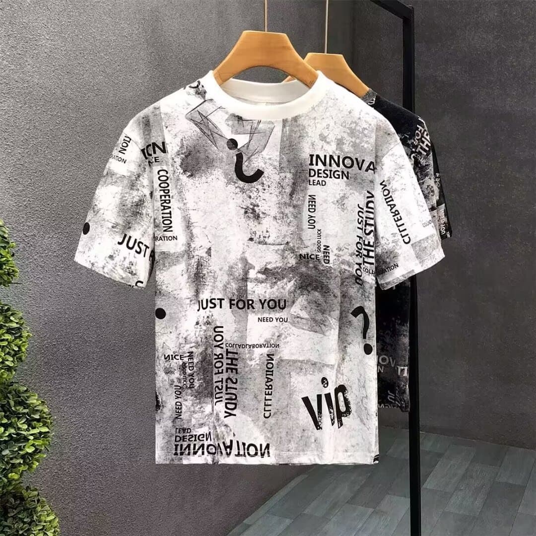 Summer New Short T-shirt For Men Korean Tie Dyed Men's Youth Casual Loose Half Sleeved Upper Garment