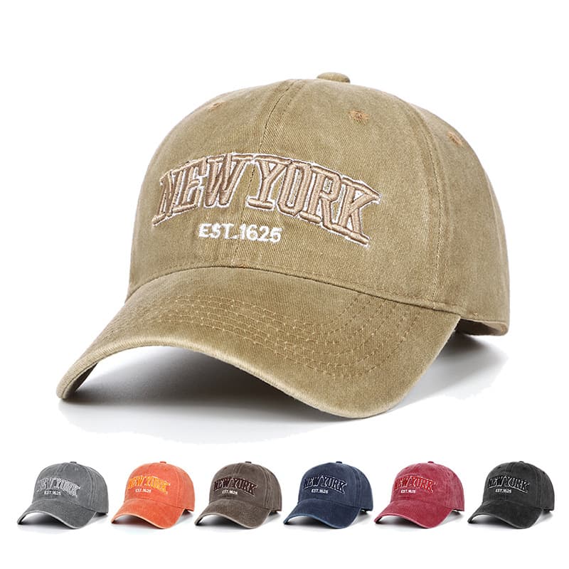 Baseball American Style Washed Cotton Vintage Versatile Face Slimming Embroidered Duckbill Cap