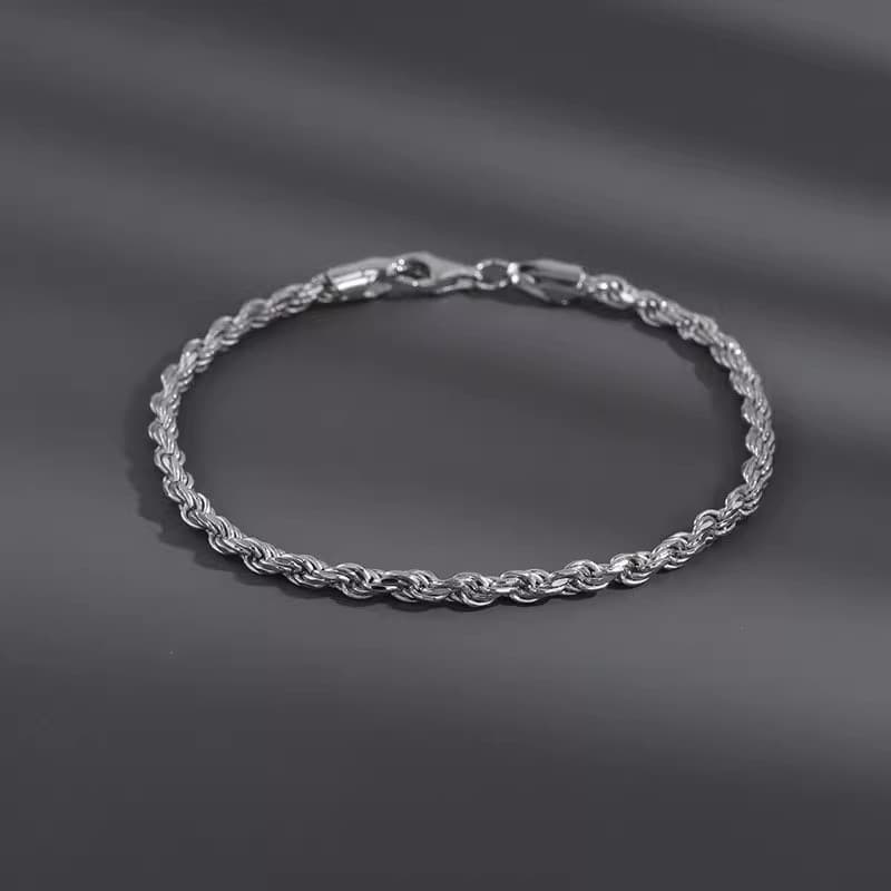 Cuban Braided Hip-Hop Trendy Titanium Steel Thin Bracelet Niche Men's Non-Fading Jewelry Chain