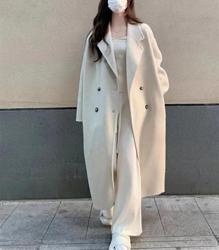Women's autumn and winter new style over-the-knee loose silhouette coat long thickened coat for women