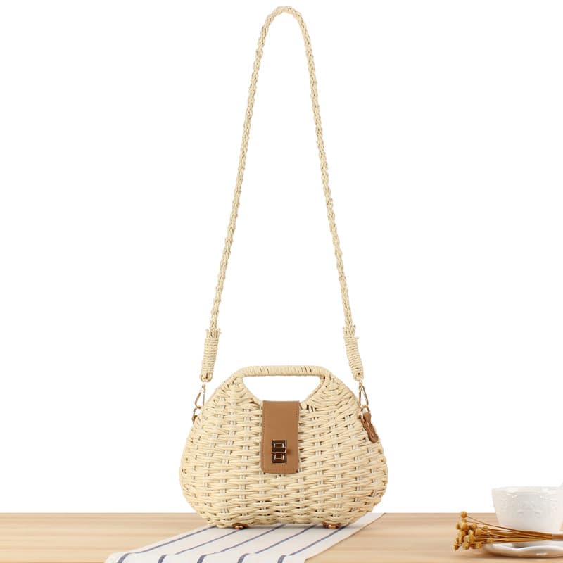 New Braided Bag Niche Style Paper Rope Braided Bag Crossbody Seaside Holiday Beach Bag