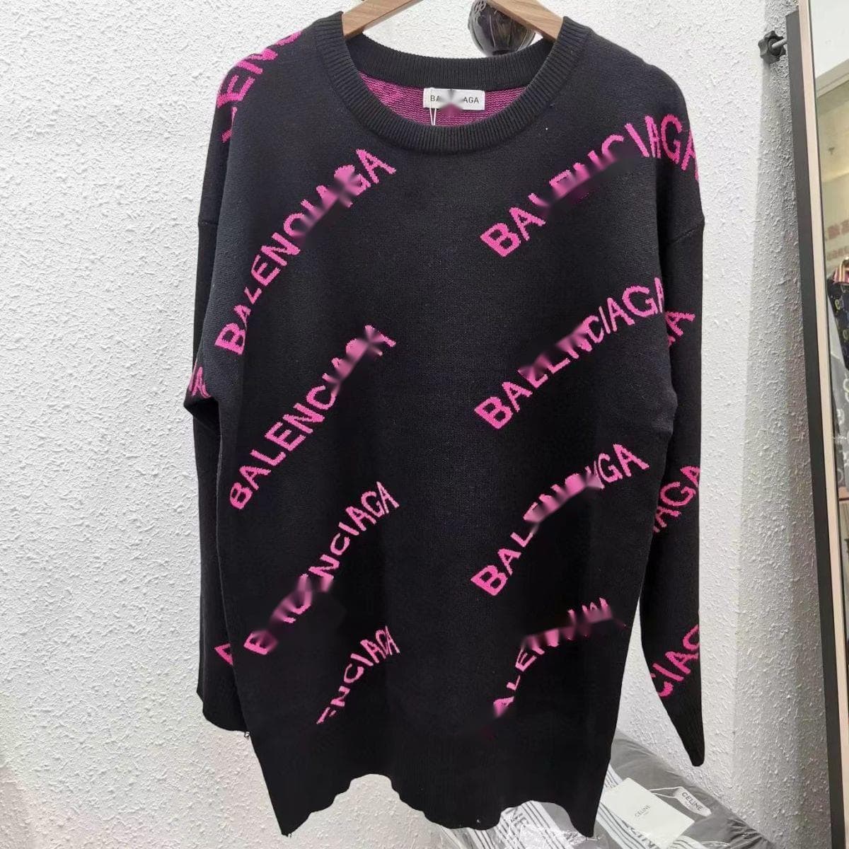 Pull jacquard unisexe polyvalent à col rond et ample