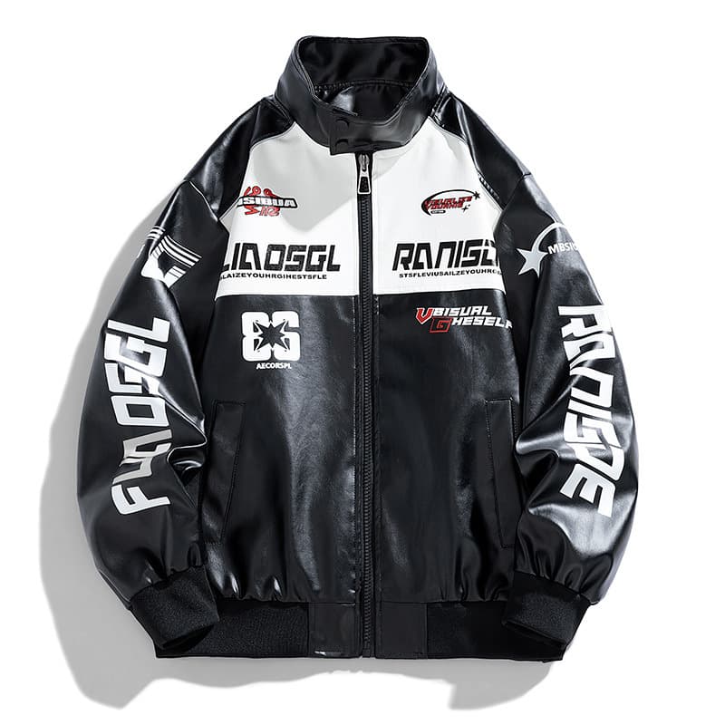 Men's Clothing Design Niche Motorcycle Jacket Spring And Autumn Baseball Jacket Pu Leather Stand Collar Jacket Top