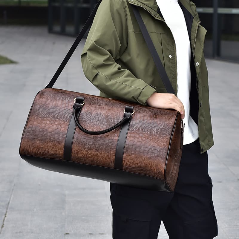 Travel Bags Large Capacity Fashion Men's Short Distance Travel Bag Retro Men's Shoulder Handbag Casual Simple Stylish Fitness Bag