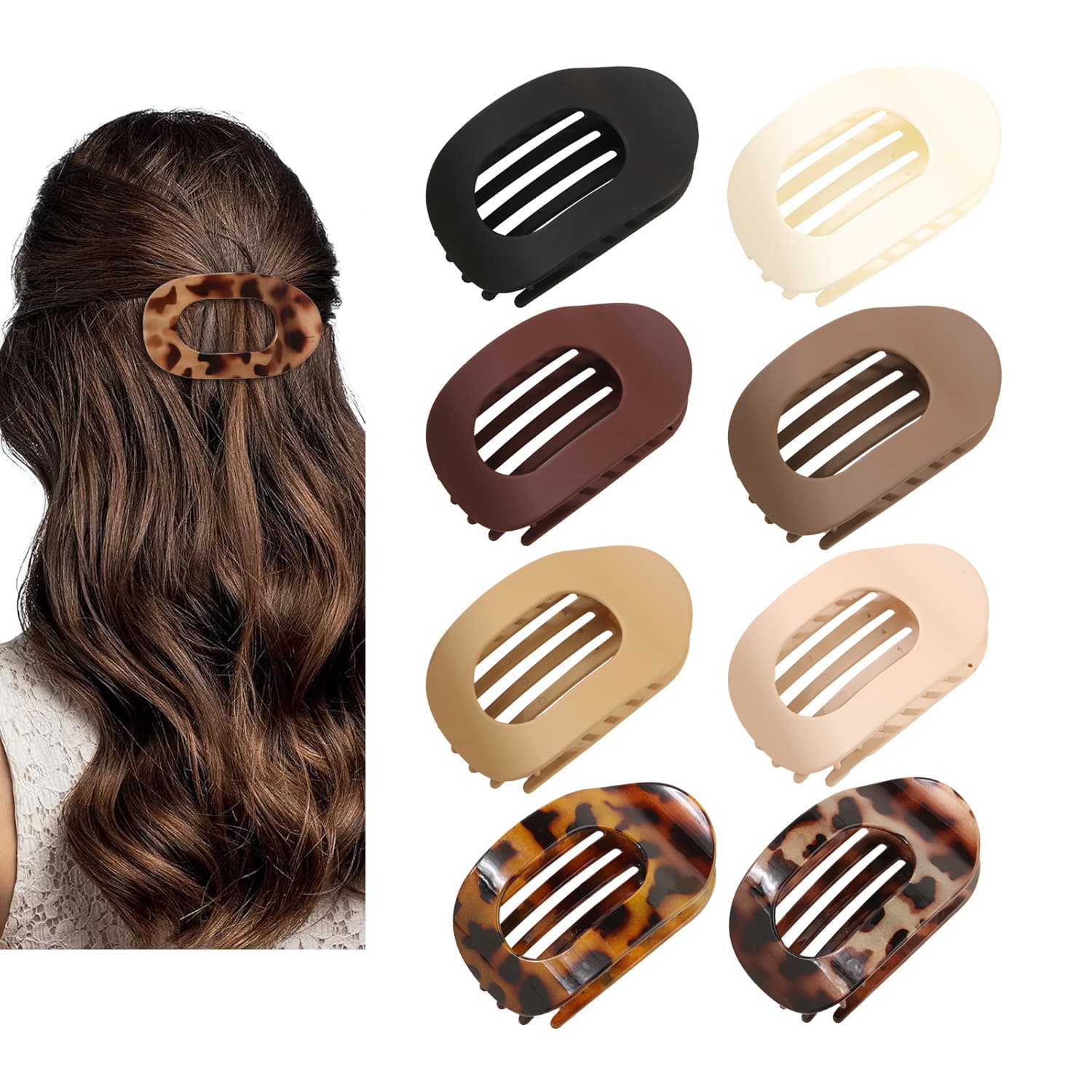 Oval Duckbill Hair Clip – Strong Grip Flat Hairpin For Ponytails & Updos, Minimalist Hair Accessory For Women