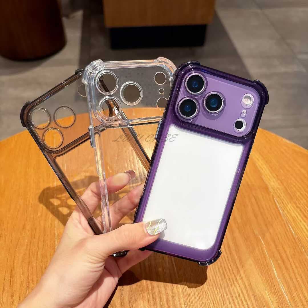 Airbag Phone Case For IPhone 17 Air 13 12 14 15 16 Pro Max XR XS 7 8 Plus SE Clear Shock Absorption Silicone Soft Back Protective Transparent Cover