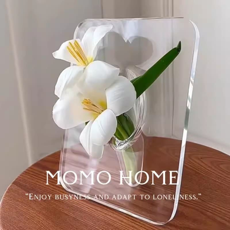 Creative Art Acrylic Photo Frame Vase Hydroponic Flower Arrangement Transparent Vase Office Homestay Decoration Ornaments