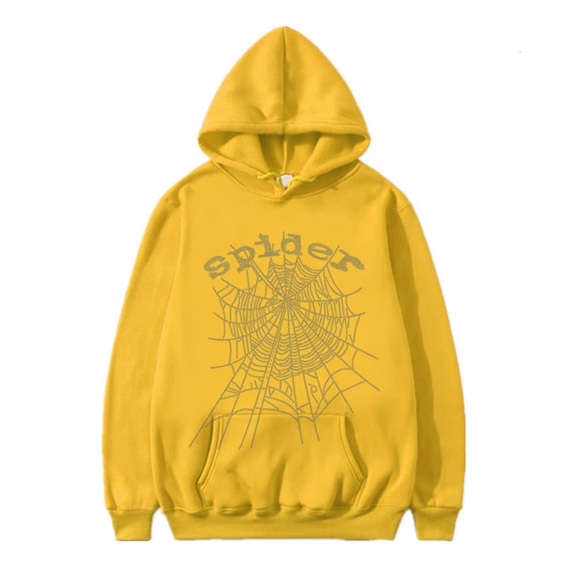 Pull à capuche Singer Letter Sp5der Spider Web Hot Diamond pour homme et femme, idéal pour le printemps et l'automne