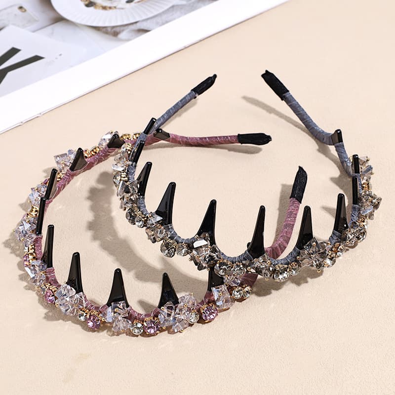 Premium Crystal Toothed Full Diamond Fashion Simple Elegant Versatile Headband Clip Women's Hair Accessory