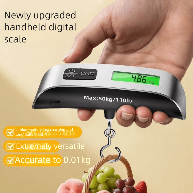 Portable Rechargeable Mini Luggage Parcel Weighing Small Hook Handheld Electronic Scale High Precision
