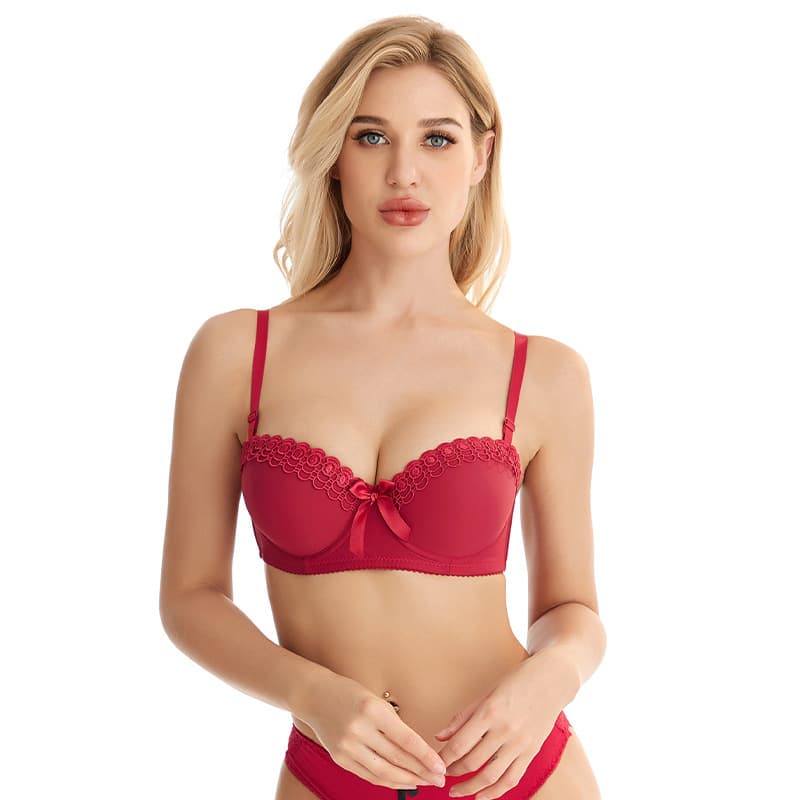 Girls Bra Embroidered Butterfly Steel Ring Underwear Non-slip Fashion Ladies Sexy Big Breast Small Bra