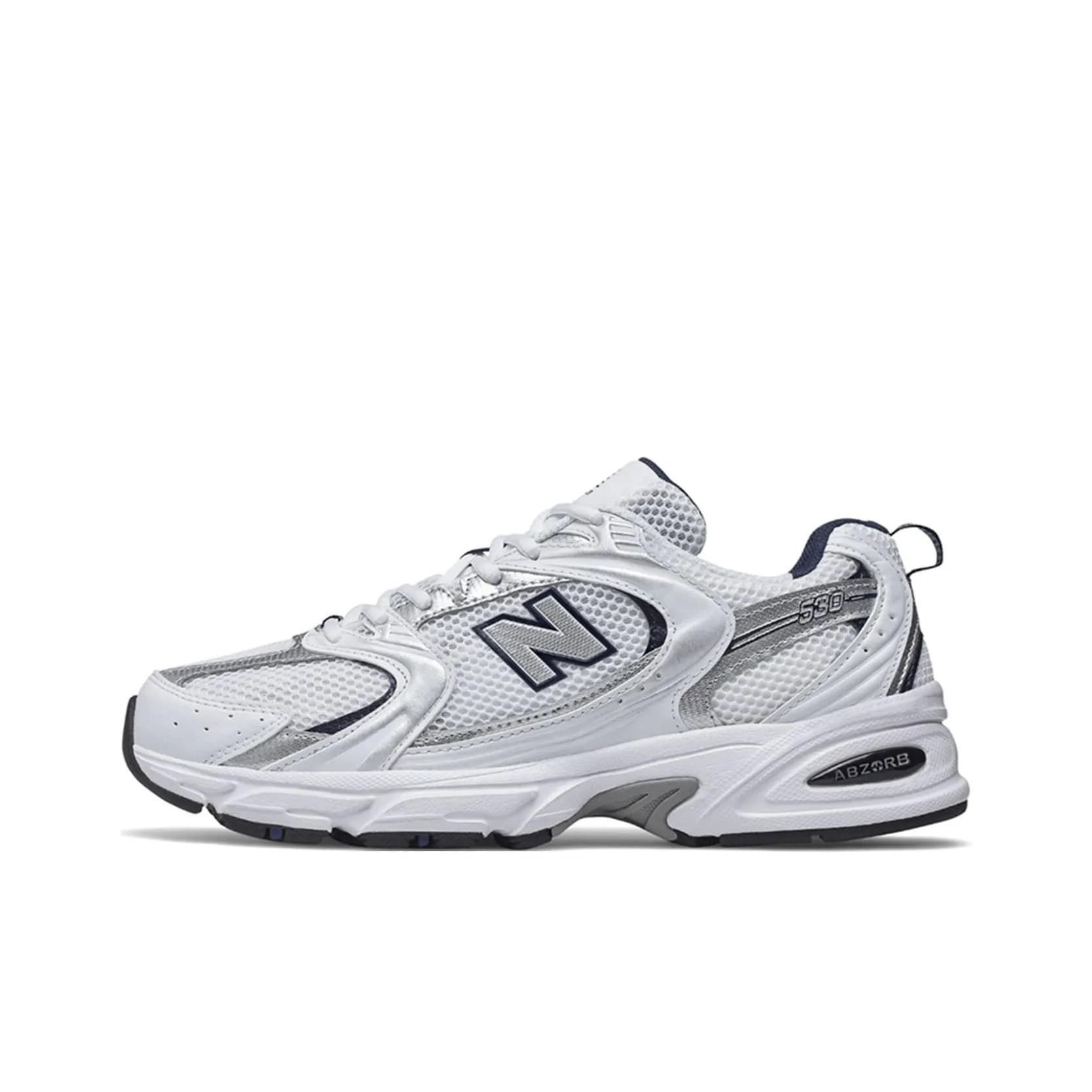 Nouvelles baskets basses Pure Original Nb530 Retro SiL Ver blanches en maille, style « dad shoes », pour la course à pied.