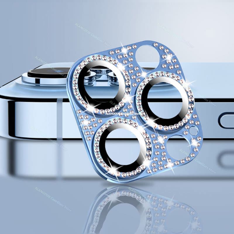 Glitter Rhinestone Camera Lens Protectors For iPhone 11 12 13 Pro Max Mini 12pro 13pro 3D Luxury Diamond Screen Protecto