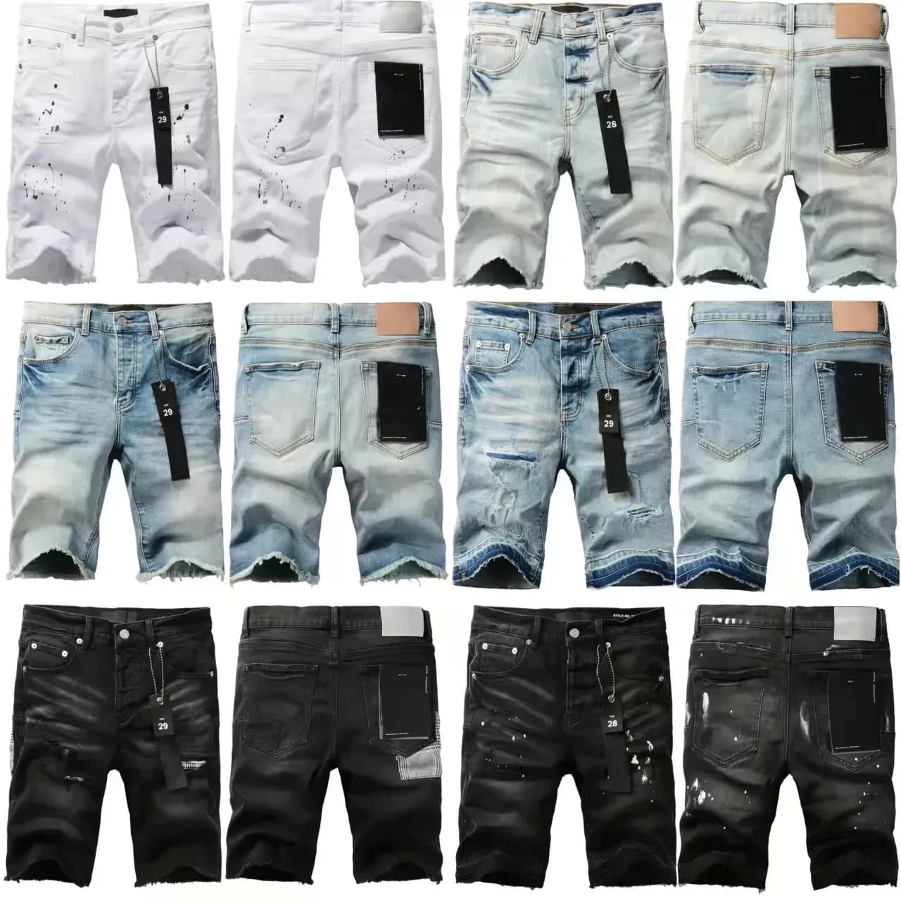 new Designer Mens Purples Jeans Shorts Summer Fashion Trousers Brands Beach Pants High Quality Street Wear Denim Jeans