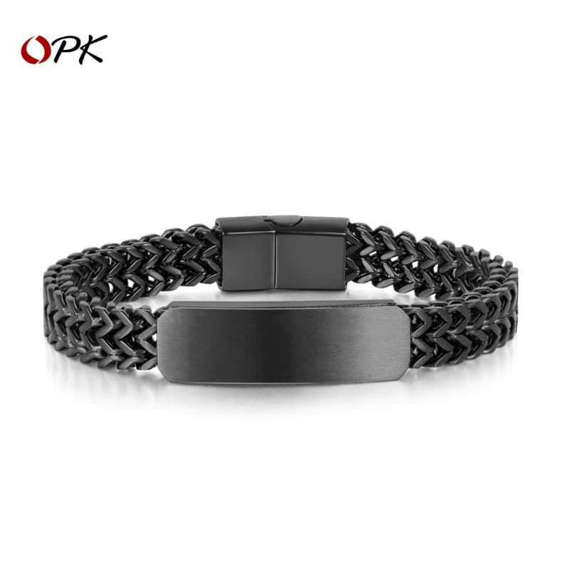 Men's Jewelry Personality Electroplating Titanium Steel Accessories Street Fashion Stainless Steel Magnet Buckle Bracelet