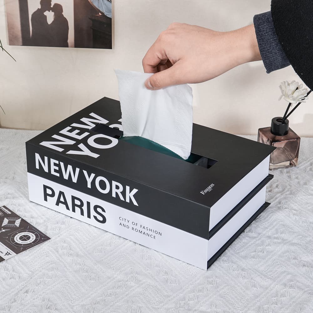 Luxus Buch Stil Tissue Box Serviette Halter Fall Papier Box Container Mode Hotel Lagerung Box Hause Tisch Dekoration Ornamente