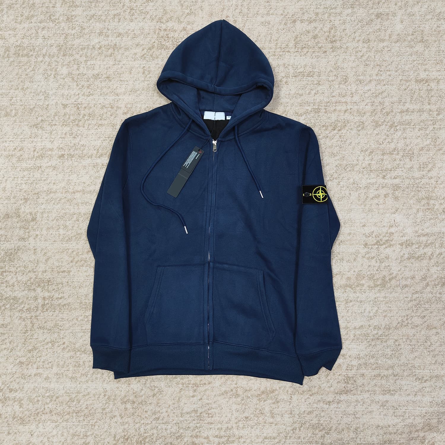 Sweat-shirt à capuche zippé pour homme, style automne/hiver, doublure polaire, marque tendance, veste cardigan brodée