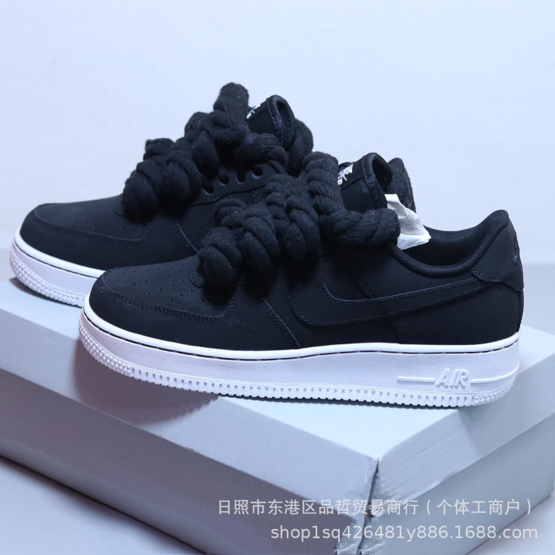 Baskets en corde transfrontalières à lacets épais pour femmes, style Air Force One édition limitée, décontractées pour hommes