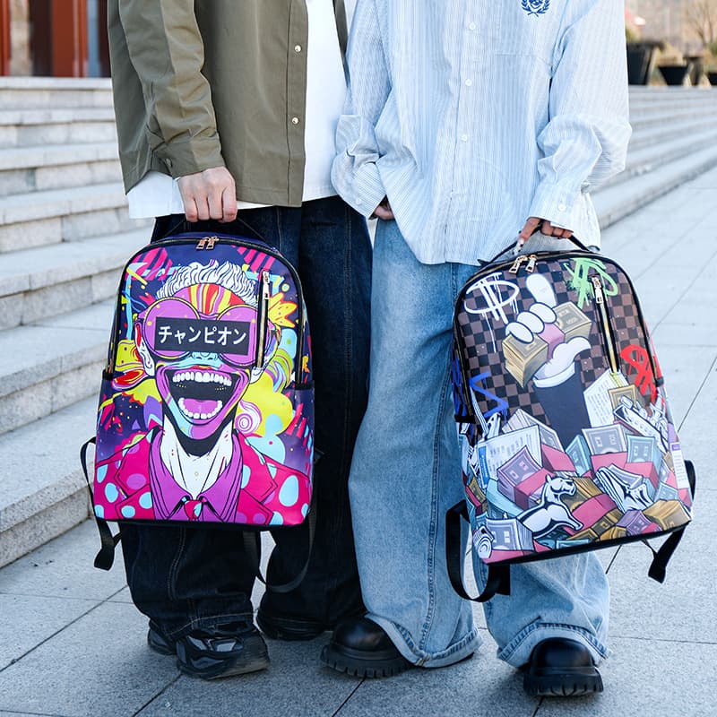 New Style College Student Backpack Cartoon Spine Protecting Backpack New Style Backpack Junior High School Student Backpack